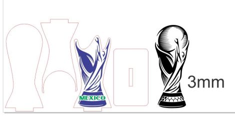 Trofeo Copa del Mundo en MDF