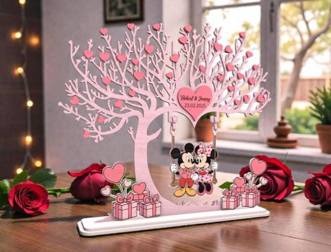 Letrero personalizado Mickey y Minnie para corte láser, archivos SVG y DXF incluidos