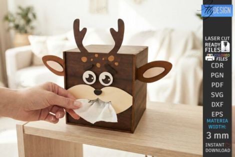 Paquete de cajas pañuelos animales para corte láser