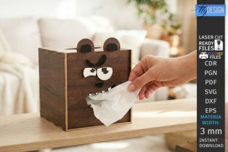 Paquete de cajas pañuelos animales para corte láser