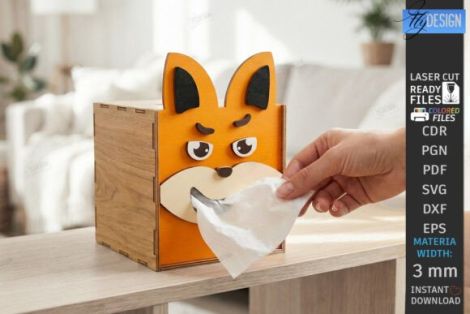 Paquete de cajas pañuelos animales para corte láser