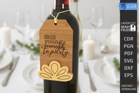 Etiquetas personalizadas para botellas de vino para corte láser y CNC
