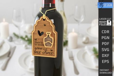 Etiquetas personalizadas para botellas de vino para corte láser y CNC