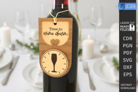 Etiquetas personalizadas para botellas de vino para corte láser y CNC