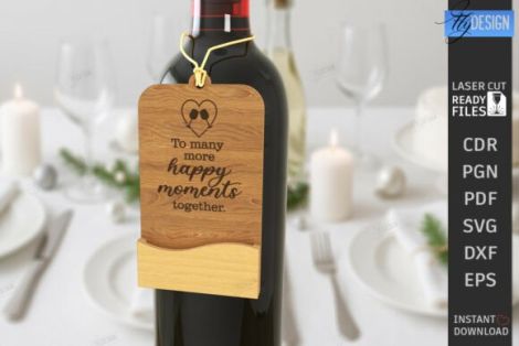 Etiquetas personalizadas para botellas de vino para corte láser y CNC
