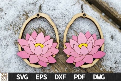 Pendientes florales decorativos para corte láser y CNC