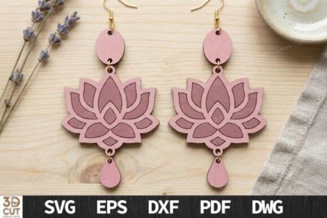 Pendientes Boho Nature para corte láser y CNC