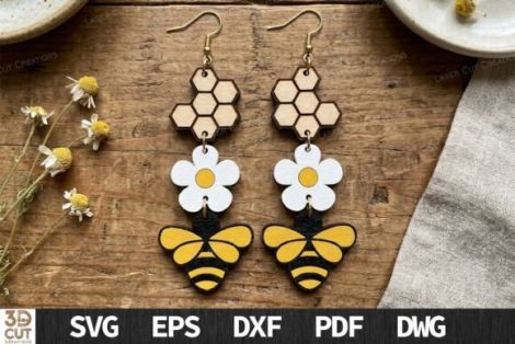 Pendientes Boho Nature para corte láser y CNC