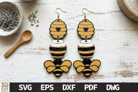 Pendientes Boho Nature para corte láser y CNC