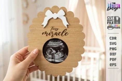 Marcos de ultrasonido para Baby Scan en MDF, ideal para corte láser y CNC