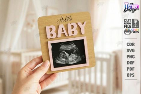 Marcos de ultrasonido para Baby Scan en MDF, ideal para corte láser y CNC