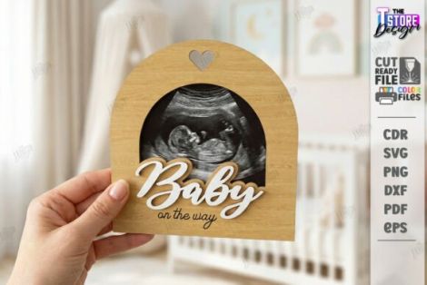 Marcos de ultrasonido para Baby Scan en MDF, ideal para corte láser y CNC