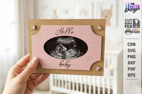 Marcos de ultrasonido para Baby Scan en MDF, ideal para corte láser y CNC