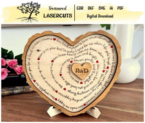 Tablero MDF para corte láser y CNC con diseño Día del Padre