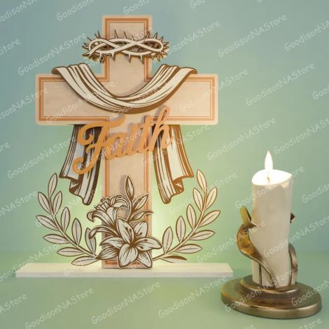 Juego de 7 decoraciones Pascua resucitado para corte láser y CNC
