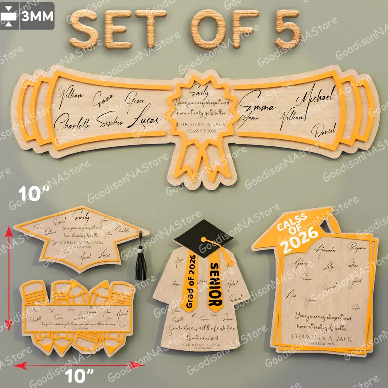 Letreros graduación para corte láser y CNC, SVG y DXF incluidos