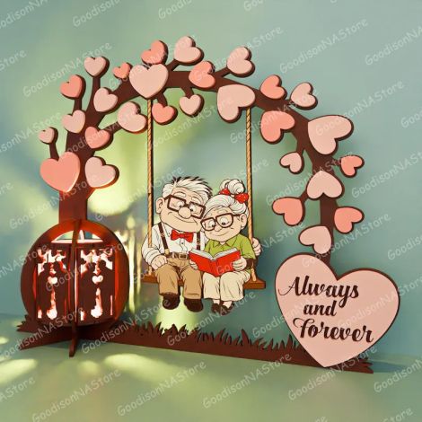 Decoración farol texto Amor para parejas de ancianos