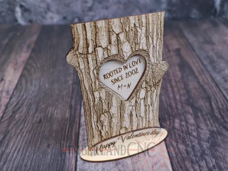 Corazón Día del Padre para corte láser CNC