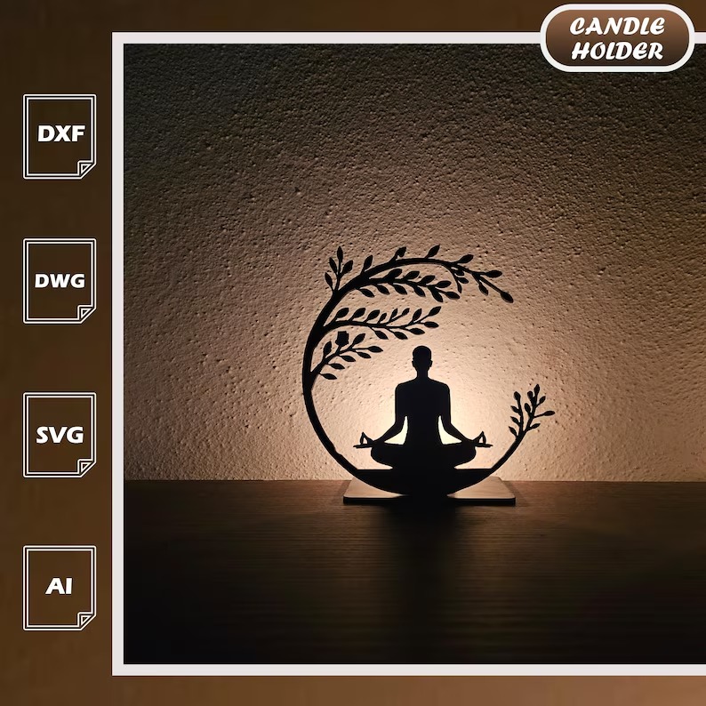 Tablero MDF para corte láser y CNC, decoración yoga