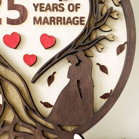 Árbol de aniversario para corte láser y CNC, archivos SVG y DXF incluidos