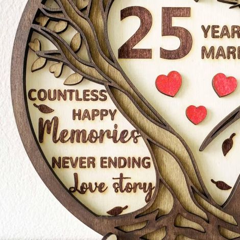 Árbol de aniversario para corte láser y CNC, archivos SVG y DXF incluidos