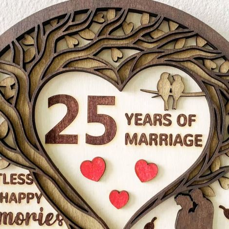 Árbol de aniversario para corte láser y CNC, archivos SVG y DXF incluidos
