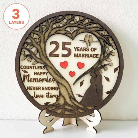 Árbol de aniversario para corte láser y CNC, archivos SVG y DXF incluidos