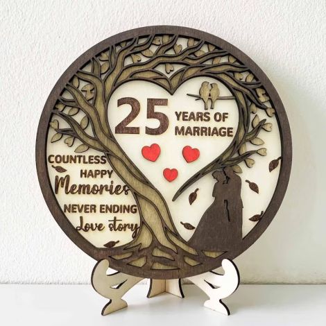 Árbol de aniversario para corte láser y CNC, archivos SVG y DXF incluidos