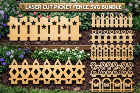 Valla de estacas para corte láser, Halloween, decoración y manualidades