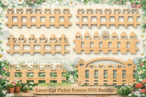 Valla decorativa para corte láser y CNC, diseños festivos A3