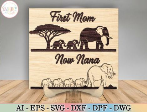 Letrero animado elefante para Día del Padre, ideal para decoración y manualidades