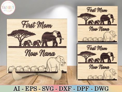 Letrero animado elefante para Día del Padre, ideal para decoración y manualidades