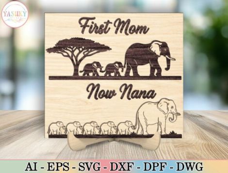 Letrero animado elefante para Día del Padre, ideal para decoración y manualidades