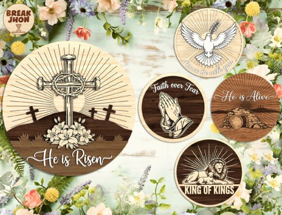 Colgadores Puerta Pascua para corte láser y CNC, archivos SVG y DXF incluidos