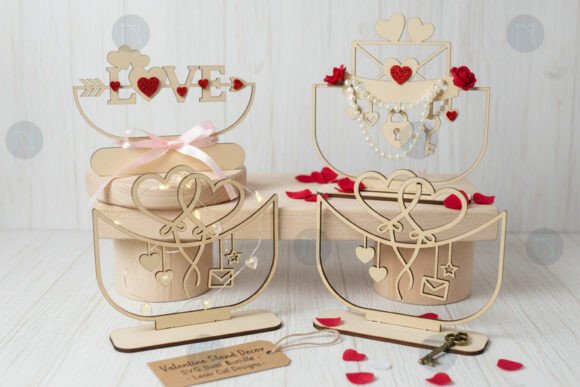 Soporte San Valentín para corte láser, archivos SVG y DXF incluidos