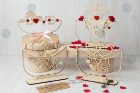 Soporte San Valentín para corte láser, archivos SVG y DXF incluidos