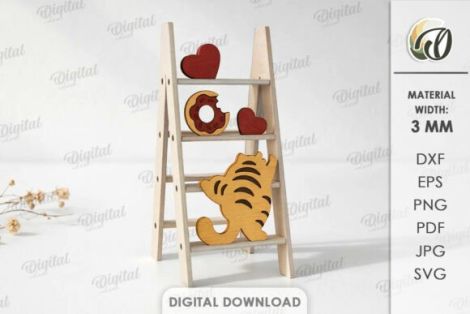 Mini escaleras San Valentín para corte láser y CNC