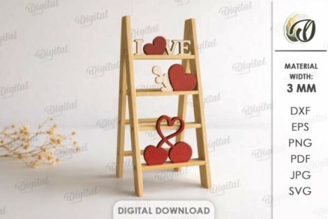 Mini escaleras San Valentín para corte láser y CNC