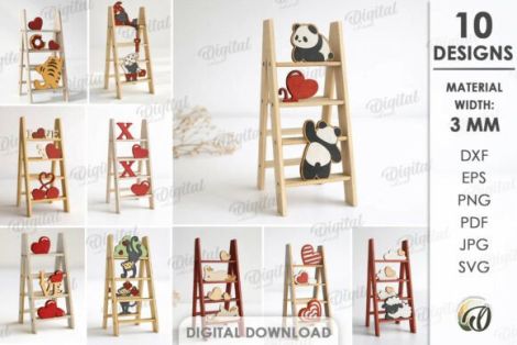 Mini escaleras San Valentín para corte láser y CNC