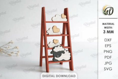 Mini escaleras San Valentín para corte láser y CNC
