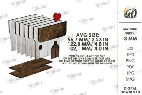 Casas de madera flotante para corte láser y CNC, perfecto para decoración y manualidades