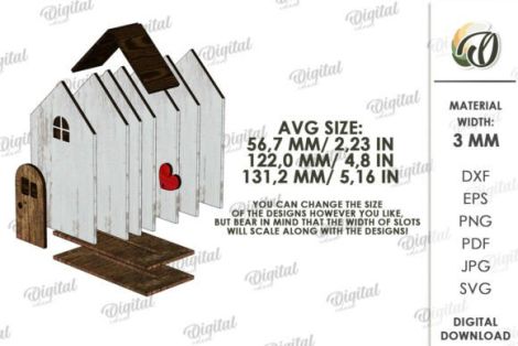 Casas de madera flotante para corte láser y CNC, perfecto para decoración y manualidades