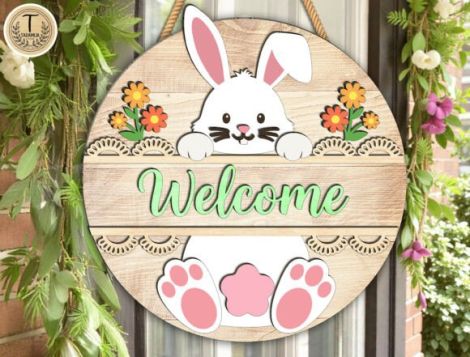 Colgadores de puerta con animales en capas para corte láser y CNC