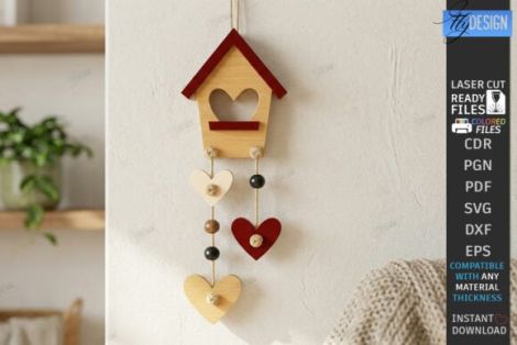 Adornos de Día del Amor para corte láser CNC, archivos SVG y DXF incluidos