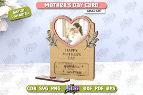 Tarjetas Día de la Madre para corte láser y CNC, decoración elegante