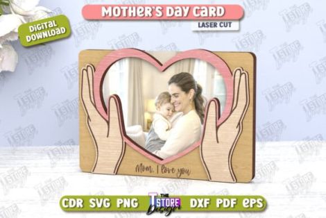 Tarjetas Día de la Madre para corte láser y CNC, decoración elegante