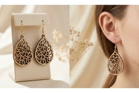 Pendientes San Valentín para corte láser y CNC, archivos SVG y DXF incluidos