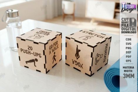 Dado para tomar decisiones con diseño vectorial CNC, archivos SVG y DXF