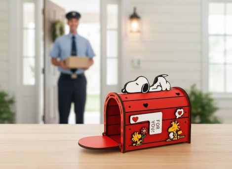 Papelera Snoopy decorativa para corte láser y CNC