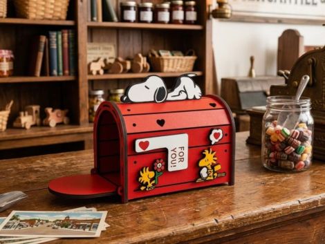 Papelera Snoopy decorativa para corte láser y CNC